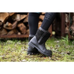 Kožené termoboty HKM -Preakness- short černé - termo cerne 8
