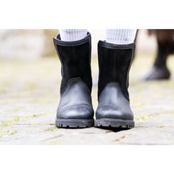 Kožené termoboty HKM -Preakness- short černé - termo cerne 7