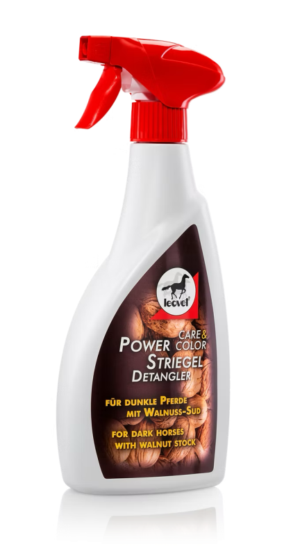 Lesk na srst s lískovým ořechem pro tmavé koně Leovet Powerstriegel