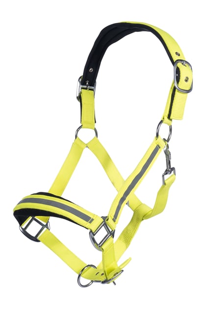 Ohlávka HKM -Reflex- neon žlutá