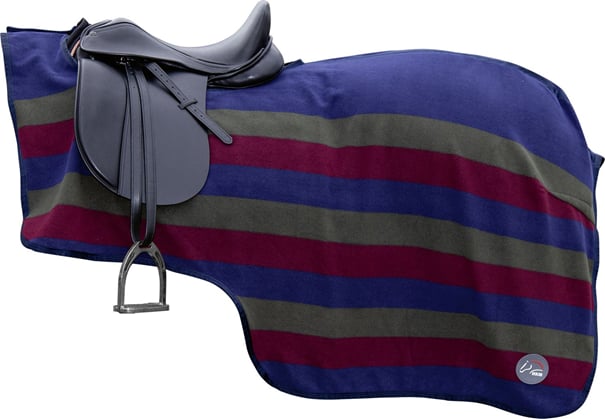 Bederní deka HKM s pruhy modrá/vínová/zelená