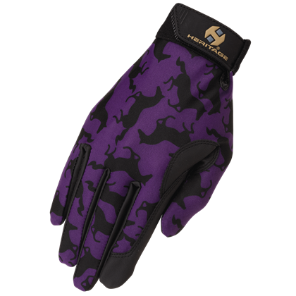 Dámské westernové rukavice Pferde lila