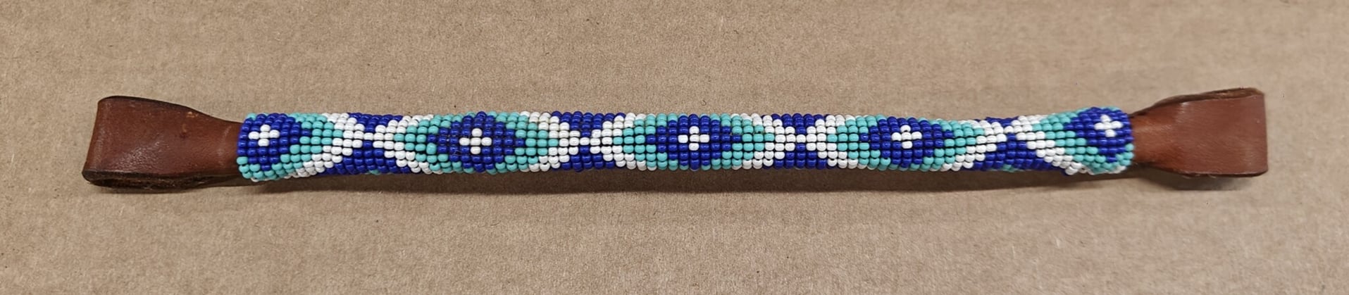 Ouško k uzdečce s korálky blue/tyrkys