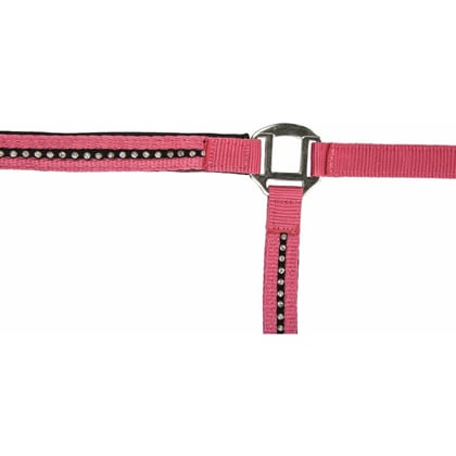 Ohlávka podložená HKM Crystal růžová