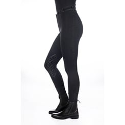 Dámské rajtky HKM Jeans Denim- Silikon- černé - rajtky 2