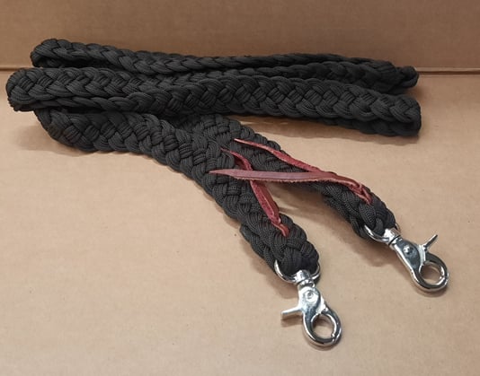 Westernové splétané ploché otěže jednodílné tmavě hnědé