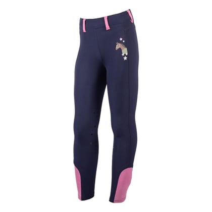 Dětské jezdecké legíny HKM -Pony Dream II- navy/pink