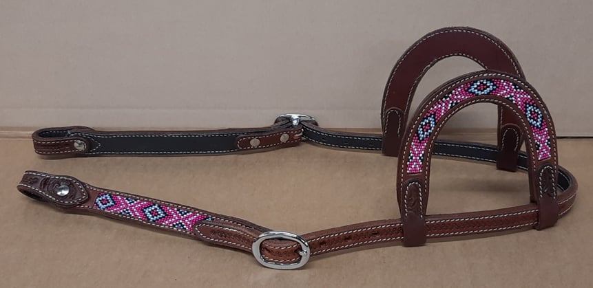 Westernová uzdečka GVR na dvě uši Pink