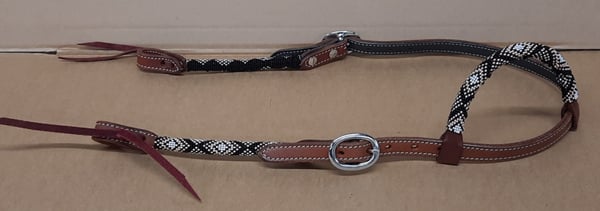 Westernová jednouška GVR s korálky black/beige