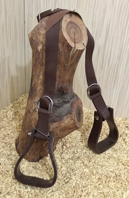 Westernové kožené dětské třmeny na hrušku sedla