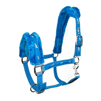 Ohlávka podložená beránkem Softy modrá