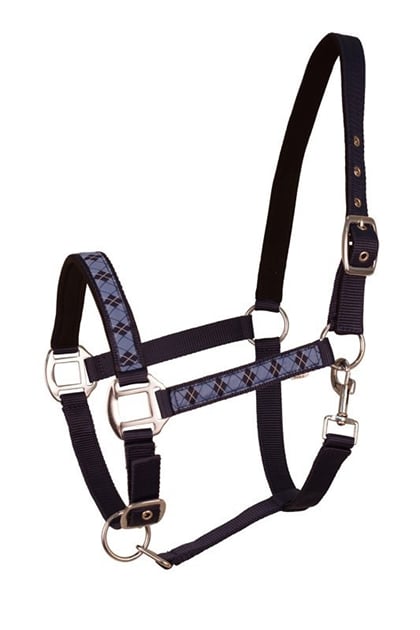 Ohlávka podložená Káro navy/blue