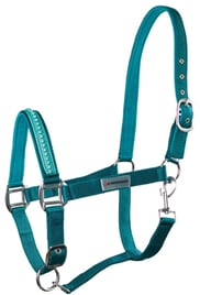 Ohlávka podložená s kamínky tyrkysová