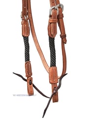 Westernová uzdečka s lanem Pacific černá - uzdecka black 2