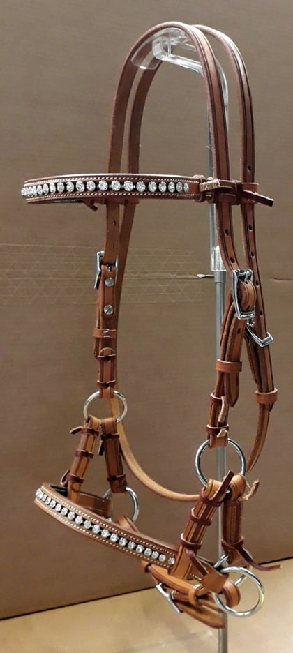 Westernový Sidepull Beads zdobený kamínky