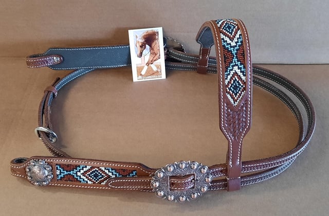 Westernová uzdečka GVR Headstall Brown/blue