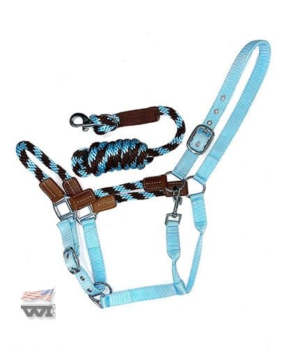 Ohlávka s vodítkem 3m sv.modrá