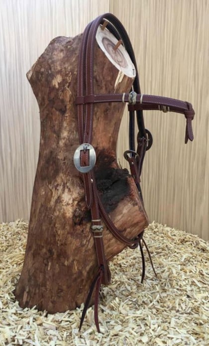 Westernová uzdečka Buckaroo XL středně hnědá