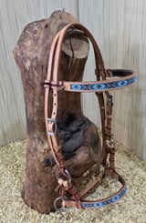 Westernový Sidepull Beads zdobený korálky blue - SIDEPULL 2