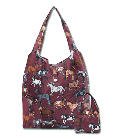 Taška nákupní Waldhausen s koníky vínová