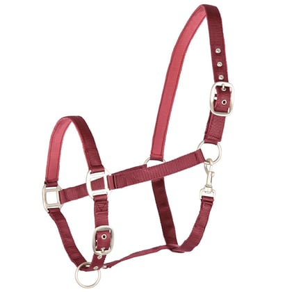 Ohlávka podložená Satin vínová