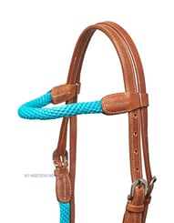 Westernová uzdečka s lanem Pacific tyrkysová - uzdecka tyrkys 2
