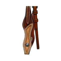 Westernová uzdečka dvoubarevná s pecičkami a ražbou - uzdecka dvou barev 2