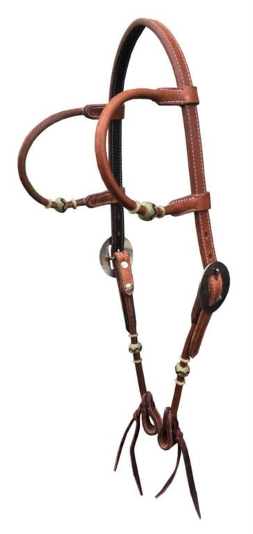 Westernová uzdečka GVR na dvě uši Buckaroo Brading