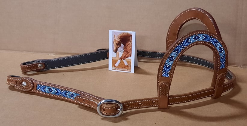 Westernová uzdečka GVR na dvě uši Blue