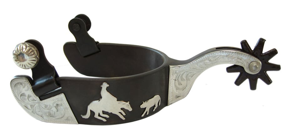 Westernové ostruhy Cutting hnědá ocel