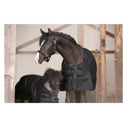 Deka výběhová Horse-friends Outdordecke Suva Pony-černá s barevnými puntíky