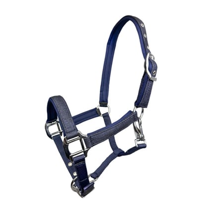 Ohlávka podložená třpytivá tm.modrá