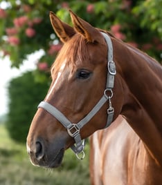 Ohlávka podložená Satin šedá