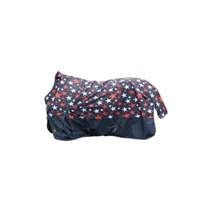 Deka výběhová s fleecem HKM se zvýšeným krkem-Stars- 600D blue/red Deka výběhová s fleecem HKM se zvýšeným krkem-Stars- 600D blue/red
