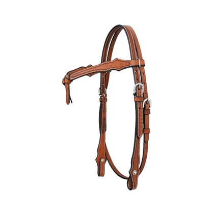 Westernová uzdečka do V zdobená ražbou chestnut