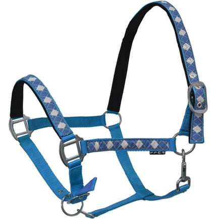 Ohlávka podložená Káro blue/beige