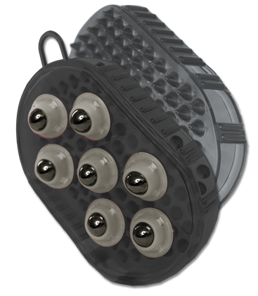 Hřbílko s masážními kuličkami černé