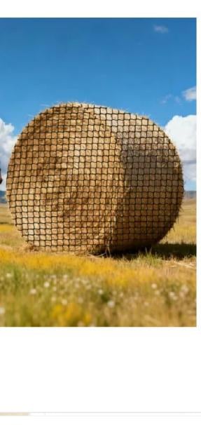 Síť na 150cm balík sena s oky 4,2cm černá