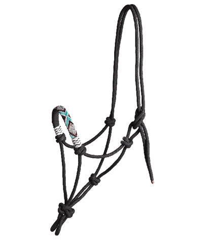 Ohlávka provazová Korálky Black