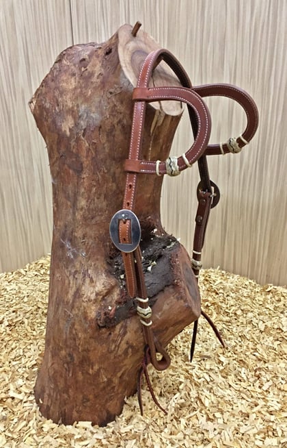 Westernová uzdečka GVR na dvě uši Buckaroo Brading Head