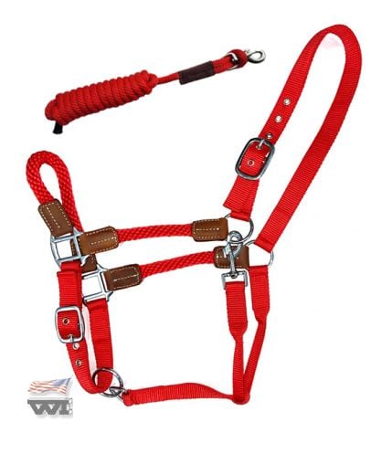 Ohlávka s vodítkem 3m red